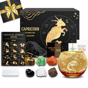 Capricorn Zodiac Crystals & Candle Holder Gift Set