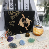 Pisces Zodiac Crystals & Candle Holder Gift Set